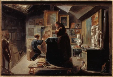 Pose de modelo, hacia 1838 (óleo sobre papel y lienzo)