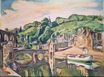 Vista de Dinan (óleo sobre lienzo)