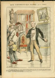 Ilustración de Achille Lemot (1846-1909) en Le Pelerin, 04/02/06 - ¿Qué vienen a hacer? - Religión Fe, Catolicismo - Separación de Iglesia y Estado, Inventarios/Reacciones a Inventarios