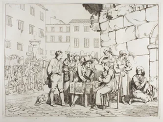 El escritor en la Piazza Montanara