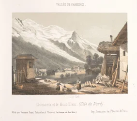 Vista del valle de Chamonix desde el paso de Les Montées
Entrada al Valle de Chamonix en Les Montées (título en el objeto)
Herinnering aan Chamonix-Mont-Blanc (título de la serie)
Museum du Mont-Blanc (título de la serie en el objeto)