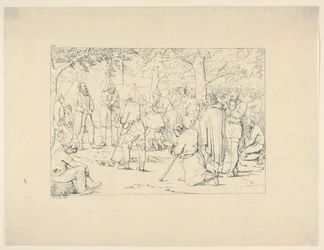 Oración en el campamento de Stonewall Jackson de Grabados de la Guerra Confederada, 1861-63