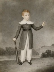 Retrato de Edward Currie sosteniendo un bate de cricket, 1830