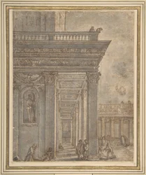 Un templo en un patio (estanque de Betesda)