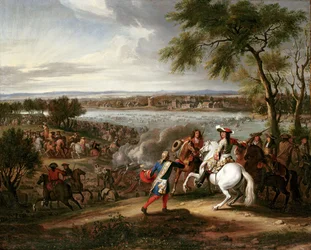 El rey Luis XIV de Francia cruzando el Rin, 12 de junio de 1672