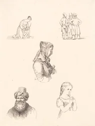 Hoja de prueba con estudios de figuras