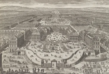 Vista general del castillo de Versalles, 1680s