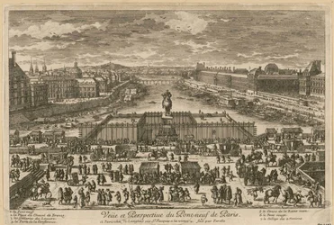 Vista del Pont Neuf en París, segunda mitad del siglo XVII
