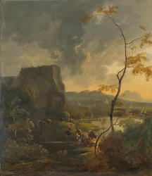 Paisaje italiano con tempietto antico