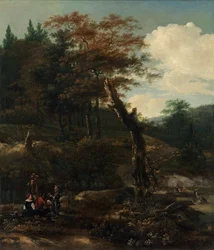 Paisaje Boscoso con Viajeros