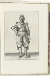 El taladro con la diana y el estoque: el soldado en reposo con la diana a la espalda (n.º 1), 1618 El Nassausche Wapen-Handelinge, van Schilt, Spies, Rappier and the Targe: más allá de figuerlick representado, y enmarcado según el nuevo orden [de] (...) Ma