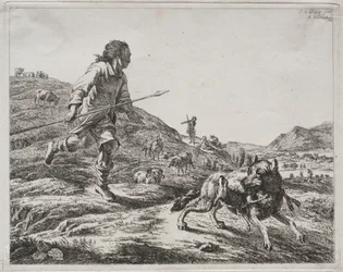 Pastor persiguiendo a un lobo, 1803