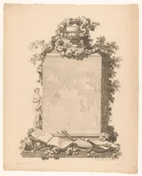 Impresión de título para las encuadernaciones de la colección de grabados de la Biblioteca de la Corte de Viena