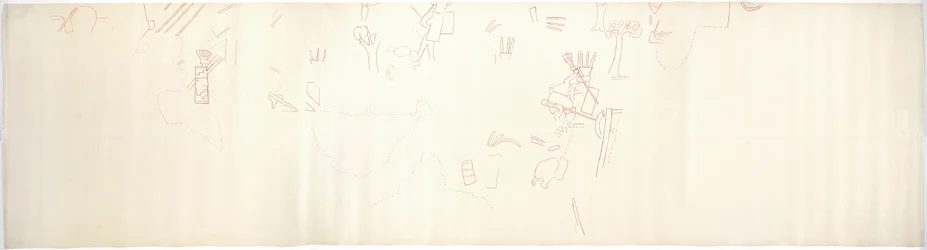 Calco de una pintura mural de la pared este, Templo Superior de los Jaguares, Chichén Itzá, México
