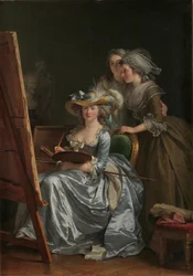 Autorretrato con dos alumnas, Marie Gabrielle Capet y Marie Marguerite Carreaux de Rosemond
