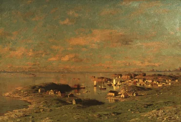 De Reine en Lofoten (óleo sobre lienzo)