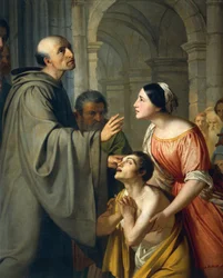 San Mauro Abad devolviendo la vista a un joven ciego