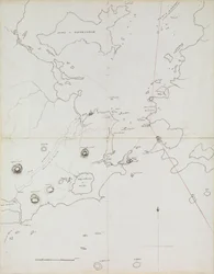 Carta del puerto de Río de Janeiro, Brasil, c.1849 (pluma, tinta)