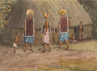 Bonetes de domingo en las islas Navigators (Samoa), bahía de Apia, 14 de septiembre de 1849 (acuarela)