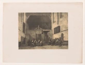Interior de la iglesia con figuras