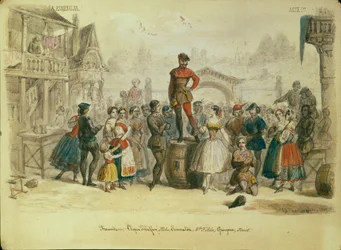 Diseño escénico para el ballet La Esmeralda de C. Pugni, 1849