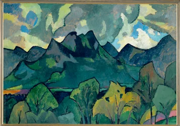 Paisaje montañoso bávaro cerca de Brannenburg