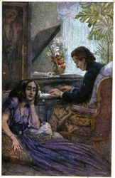 El compositor Chopin y la novelista George Sand