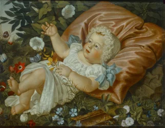 Niño entre flores