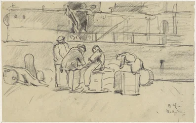 Obreros en el muelle de Rotterdam