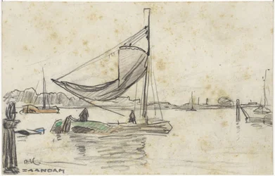 Barcos de vela en el Zaan, cerca de Zaandam