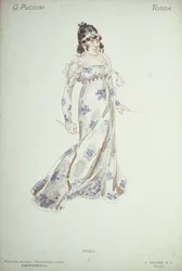 Diseño de vestuario para « Tosca » de Giacomo Puccini (1858-1954)