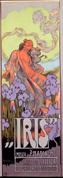 Iris. Ópera compuesta por Pietro Mascagni y libreto italiano de Luigi Illica (1898). Cartel ilustrado por Adolfo Hohenstein (1854-1928) 1910. Dim. 10x29.5 cm. Colección privada milanesa