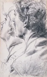 La cabeza de un joven de perfil a la izquierda, 1884