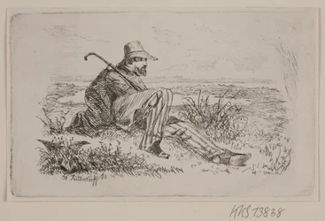 Un caminante sentado
