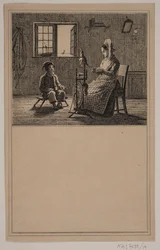Madre e hijo. Nº 18 en Chr. Winther y M. Rørbye, "25 Imágenes para niños pequeños"