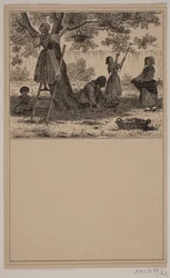 Bajo el manzano. No. 21 en Chr. Winther y M. Rørbye, "25 Imágenes para niños pequeños"