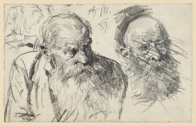 Retrato de busto de un anciano barbudo y cabeza de un anciano barbudo (descartado)
