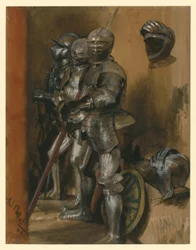 Tres armaduras y dos cascos