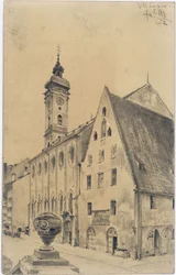 Iglesia del Espíritu Santo, junto al antiguo pabellón de mujeres del hospital, en la calle Kaufinger Straße de Múnich