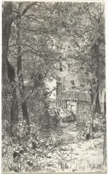Paisaje con una Lavandera