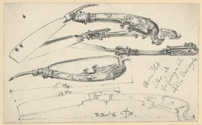 Navaja de afeitar, quizá de la mesa de caza y trabajo del elector Juan Jorge I de Sajonia, Museo Histórico, Dresde