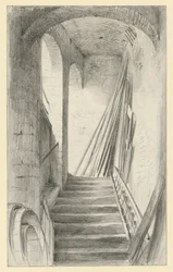 Escalera con tablones apilados en Dresde
