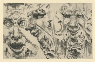 Dos máscaras de fauno en el Zwinger de Dresde