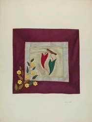 Detalle de colcha de apliqué, 1941
