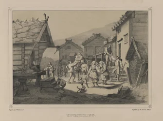 Ilustración del libro Norge fremstillet i Tegninger de Asbjørnsen, P.Chr. y publicado por Chr. Tønsberg (no, 1848)