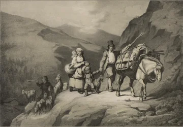 Ilustración del libro Norge fremstillet i Tegninger de Asbjørnsen, P.Chr. y publicado por Chr. Tønsberg (no, 1848)