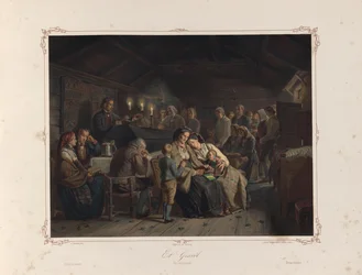 Ilustración del libro Norske Folkelivsbilleder de Tidemand, Adolph y publicado por Chr. Tønsberg (Christiania, 1858)