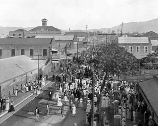 Calle King mirando al norte, Kingston, Jamaica, c1905