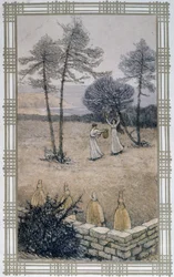 Vida de las abejas: ruido para ahuyentar a las abejas - dibujo por A. Giraudon