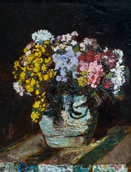 Un jarrón de flores silvestres, c.1870-80 (óleo sobre madera)